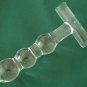 NEW Glass Massager-5 3/4" Straight Dildo Dong Anal Plug W/T-Handle, 2 Linked Bumps, Clear G-070