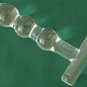 NEW Glass Massager-5 3/4" Straight Dildo Dong Anal Plug W/T-Handle, 2 Linked Bumps, Clear G-070