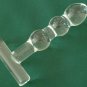 NEW Glass Massager-5 3/4" Straight Dildo Dong Anal Plug W/T-Handle, 2 Linked Bumps, Clear G-070