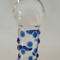 NEW Glass Massager-Curved Dildo Dong Anal Plug, Red Blue Spiral, 6 3/4" G-071