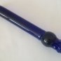 NEW Glass Massager-8" Straight Dildo Dong Anal Plug W/Beaded Handle, Double Heads, Dark Blue G-074