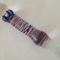 NEW Glass Massager-8 1/2" Straight Dildo Anal Plug W/Handle,Red/Blue Spiral Shaft, Small Knobs G-076