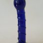 NEW Glass Massager-6 1/2" Curved Dildo Dong Anal Plug W/Base, Engraved Blue Spiral Shaft G-077