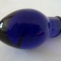 NEW Glass Massager-6 1/2" Curved Dildo Dong Anal Plug W/Base, Engraved Blue Spiral Shaft G-077
