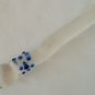 NEW Glass Massager-8 1/4" Curved Dildo Dong Anal Plug, Double Heads, Blue Beads G-078