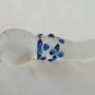 NEW Glass Massager-8 1/4" Curved Dildo Dong Anal Plug, Double Heads, Blue Beads G-078