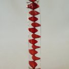 NEW Glass Massager-7" Curved Dildo Dong Anal Plug With Base, Red Helix, Red/Clear G-080