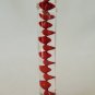 NEW Glass Massager-7" Curved Dildo Dong Anal Plug With Base, Red Helix, Red/Clear G-080