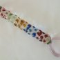 NEW Glass Massager-9 1/2" Straight Dildo Dong Anal Plug w/Heart Pink Handle, Colorful Beads G-081