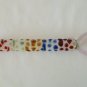 NEW Glass Massager-9 1/2" Straight Dildo Dong Anal Plug w/Heart Pink Handle, Colorful Beads G-081