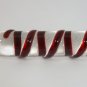 NEW Glass Massager-7 1/4" Straight Dildo Dong Anal Plug, Double Heads, Engraved Red Spiral G-083