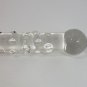 NEW Glass Massager-7 1/4" Straight Dildo Dong Anal Plug, Double Heads, Engraved Red Spiral G-083
