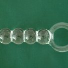 NEW Glass Massager-6 3/4" Straight Dildo Dong Anal Plug W/Circle Handle, B-Linked Bumps, Clear G-085