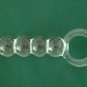 NEW Glass Massager-6 3/4" Straight Dildo Dong Anal Plug W/Circle Handle, B-Linked Bumps, Clear G-085