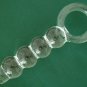 NEW Glass Massager-6 3/4" Straight Dildo Dong Anal Plug W/Circle Handle, B-Linked Bumps, Clear G-085