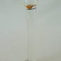 NEW Glass Massager-8 1/4" Curved Dildo Dong Anal Plug W/Base, Floral Head, Clear/Orange/GreenG-086