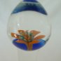 NEW Glass Massager-8 1/4" Curved Dildo Dong Anal Plug W/Base, Floral Head, Clear/Orange/GreenG-086
