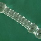 NEW Glass Massager-7 3/4" Curved Dildo Anal Plug, Engraved Spiral Shaft, Double Heads, Clear G-090