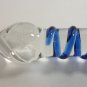 NEW Glass Massager-7" Straight Dildo Dong Anal Plug, Blue Spiral on Clear Shaft G-036