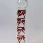 NEW Glass Massager-7 1/4" Curved Dildo Dong Anal Plug, Red Heart Engraved G-066