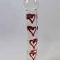NEW Glass Massager-7 1/4" Curved Dildo Dong Anal Plug, Red Heart Engraved G-066