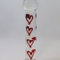 NEW Glass Massager-7 1/4" Curved Dildo Dong Anal Plug, Red Heart Engraved G-066