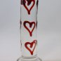 NEW Glass Massager-7 1/4" Curved Dildo Dong Anal Plug, Red Heart Engraved G-066