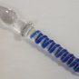 NEW Glass Massager-8.5" Straight Dildo Dong Anal Plug, Blue Engraved Spiral, Double Heads G-044
