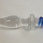 NEW Glass Massager-8.5" Straight Dildo Dong Anal Plug, Blue Engraved Spiral, Double Heads G-044