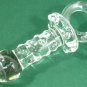 NEW Glass Massager-6 1/2" Spinning Butt Plug with Ring Handle, Clear Beads G-041