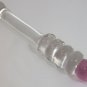 NEW Glass Massager-8" Straight Dildo Dong Anal Plug With Handle, Pink Tip, Clear Wand G-043