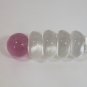 NEW Glass Massager-8" Straight Dildo Dong Anal Plug With Handle, Pink Tip, Clear Wand G-043