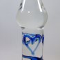 NEW Glass Massager-7 1/4" Curved Dildo Dong Anal Plug, Blue Heart Engraved G-067