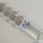 NEW Glass Massager-7" Straight Dildo Dong Anal Plug, 4 bumps, Blue Beads G-038