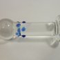 NEW Glass Massager-7" Straight Dildo Dong Anal Plug, 4 bumps, Blue Beads G-038