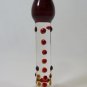NEW Glass Massager-6 3/4" Straight Dildo Dong Anal Plug W/Base, Red Head & Beads G-039