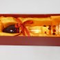 NEW Glass Massager-6 3/4" Straight Dildo Dong Anal Plug W/Base, Red Head & Beads G-039