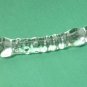 NEW Glass Massager-7 3/4" Curved Dildo Anal Plug, Engraved Spiral & Beads, Dbl Heads, Clear G-042