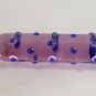 NEW Glass Massager-8" Straight Dildo Dong Anal Plug, Pink Dong, Blue Beads G-046