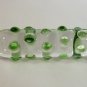 NEW Glass Massager-8" Straight Dildo Dong Anal Plug, Clear Dong, Green Beads G-047