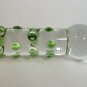 NEW Glass Massager-8" Straight Dildo Dong Anal Plug, Clear Dong, Green Beads G-047