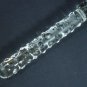 NEW Glass Massager-8" Straight Dildo Dong Anal Plug, Clear Dong & Beads G-048