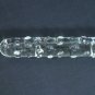 NEW Glass Massager-8" Straight Dildo Dong Anal Plug, Clear Dong & Beads G-048