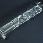 NEW Glass Massager-8" Straight Dildo Dong with Base, Clear Heart Engraved G-050