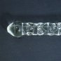 NEW Glass Massager-8" Straight Dildo Dong with Base, Clear Heart Engraved G-050