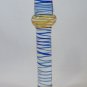 NEW Glass Massager-7" Straight Dildo Dong Anal Plug, Torpedo Head, Blue Tan Swirls G-053