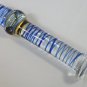 NEW Glass Massager-7" Straight Dildo Dong Anal Plug, Torpedo Head, Blue Tan Swirls G-053