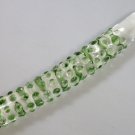 NEW Glass Massager-8" Curve Dildo Dong Anal Plug w/Handle, Green Beads, Clear Handle G-055