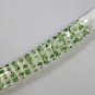 NEW Glass Massager-8" Curve Dildo Dong Anal Plug w/Handle, Green Beads, Clear Handle G-055