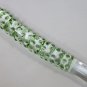 NEW Glass Massager-8" Curve Dildo Dong Anal Plug w/Handle, Green Beads, Clear Handle G-055